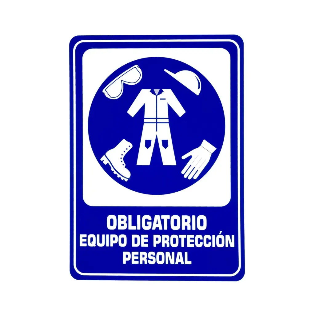 SEÑALAMIENTO DE USO OBLIGATORIO DE EQUIPO DE PROTECCIÓN 