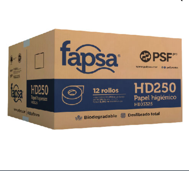 PAPEL HIGIÈNICO FEPSA 12 ROLLOS DE 250 MTS  HB03325