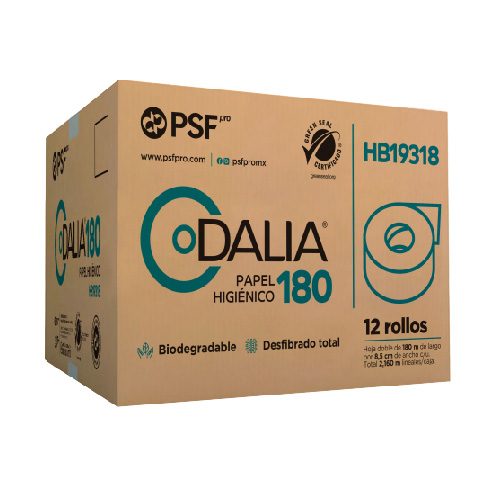 PAPEL HIGIÈNICO DALIA 180 PSF 12 ROLLOS DE 180 MTS PRO HB19318