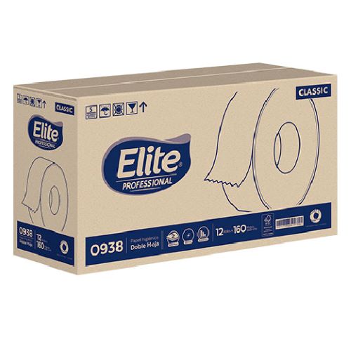 PAPEL HIGIÈNICO ELITE CLASSIC 12 ROLLOS DE 160 MTS 0938