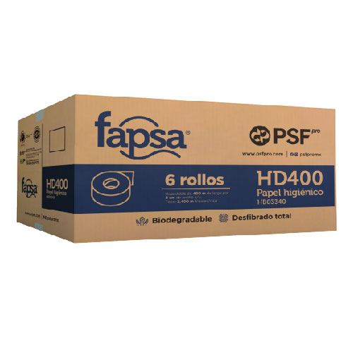 PAPEL HIGIÈNICO FAPSA 6 ROLLOS PSF PRO DE 400 MTS  HB03340