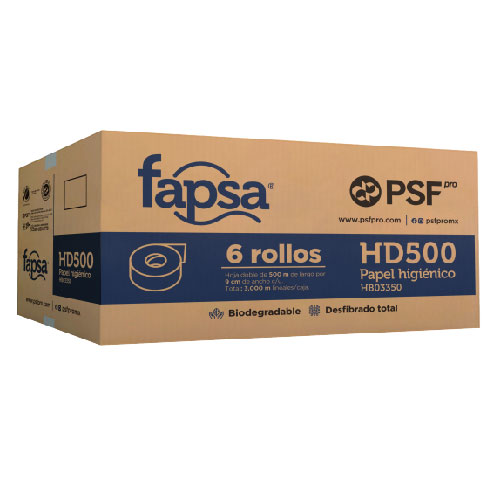 PAPEL HIGIÈNICO FAPSA 6 ROLLOS PSF PRO DE 500 MTS  HB03350