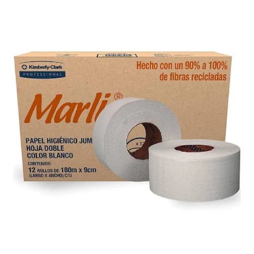 PAPEL HIGIÈNICO MARLI JR. 12 ROLLOS KC DE 180 MTS  90531