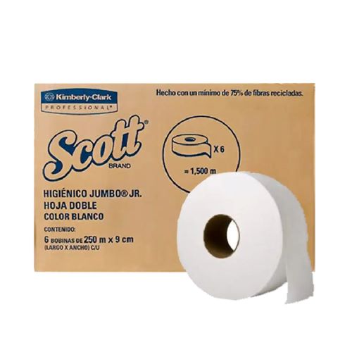 PAPEL HIGIÈNICO SCOTT JUMBO JR. 6 ROLLOS KC DE 250 MTS  90620