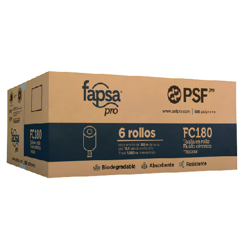 TOALLA DE FLUIDO CÈNTRICO FAPSA PRO 6 ROLLOS PSF DE 180 MTS  TR03508