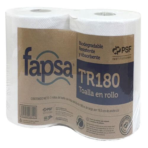 TOALLA SEN ROLLO FAPSA 2 ROLLOS PSF PRO DE 180 MTS  TR03611