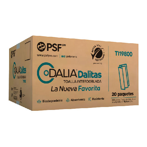 TOALLA INTERDOBLADA DALITAS 20 PAQUETES PSF PRO DE 100 C/U  TI19800