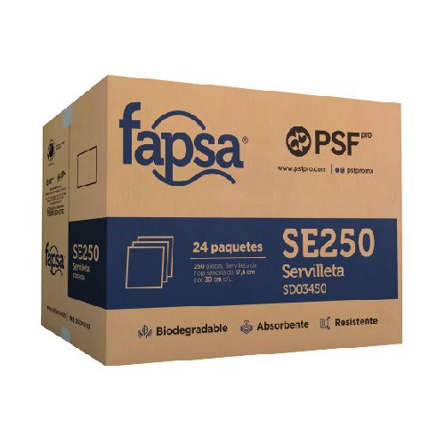 SERVILLETAS FAPSA 24 PAQUETES PSF PRO DE 250 PIEZAS C/U 