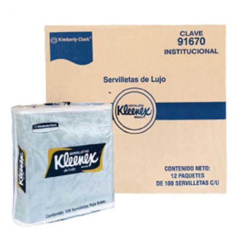 SERVILLETAS KLEENEX TRADICIONAL DE LUJO 12 PAQUETES KC DE 100 PIEZAS C/U 