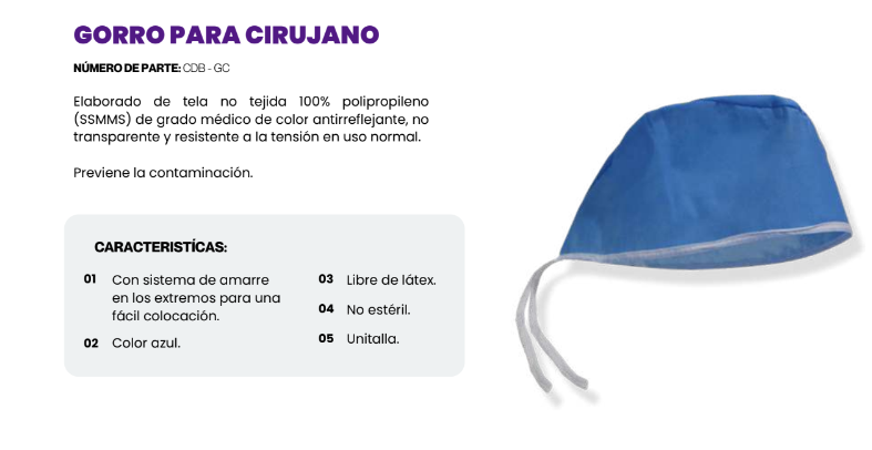 Gorro para cirujano CDB - GC