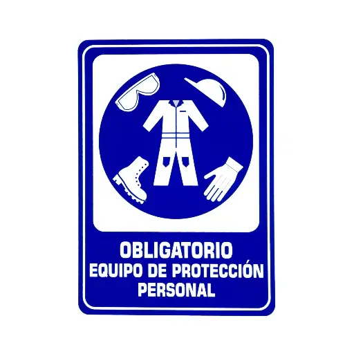 SEÑALAMIENTO DE USO OBLIGATORIO DE EQUIPO DE PROTECCIÓN 