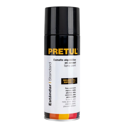 PINTURA EN AEROSOL NEGRO BRILLANTE, BOTE ESBELTO 400 ML 