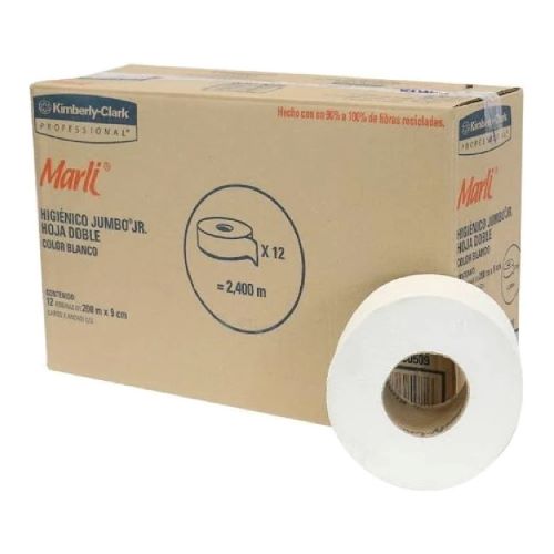 [90509] PAPEL HIGIÈNICO MARLI JUMBO JR. 12 ROLLOS KC DE 200 MTS  90509