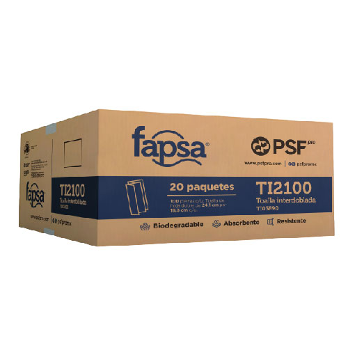 [TI03890] TOALLAS INTERDOBLADAS FAPSA 20 PAQUETES PSF PRO DE 100 PIEZAS C/U  TI03890 