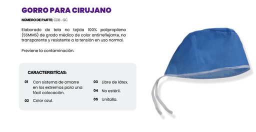 Gorro para cirujano CDB - GC