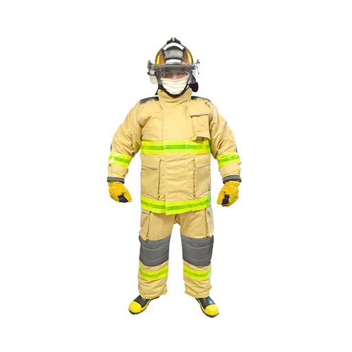 TRAJE COMPLETO DE BOMBERO INCLUYE TRAJE, MONJA, GUANTES, BOTAS Y CASCO