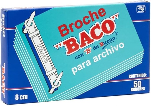 CAJA BROCHE DE ARCHIVO METALICO BACO 8 CM